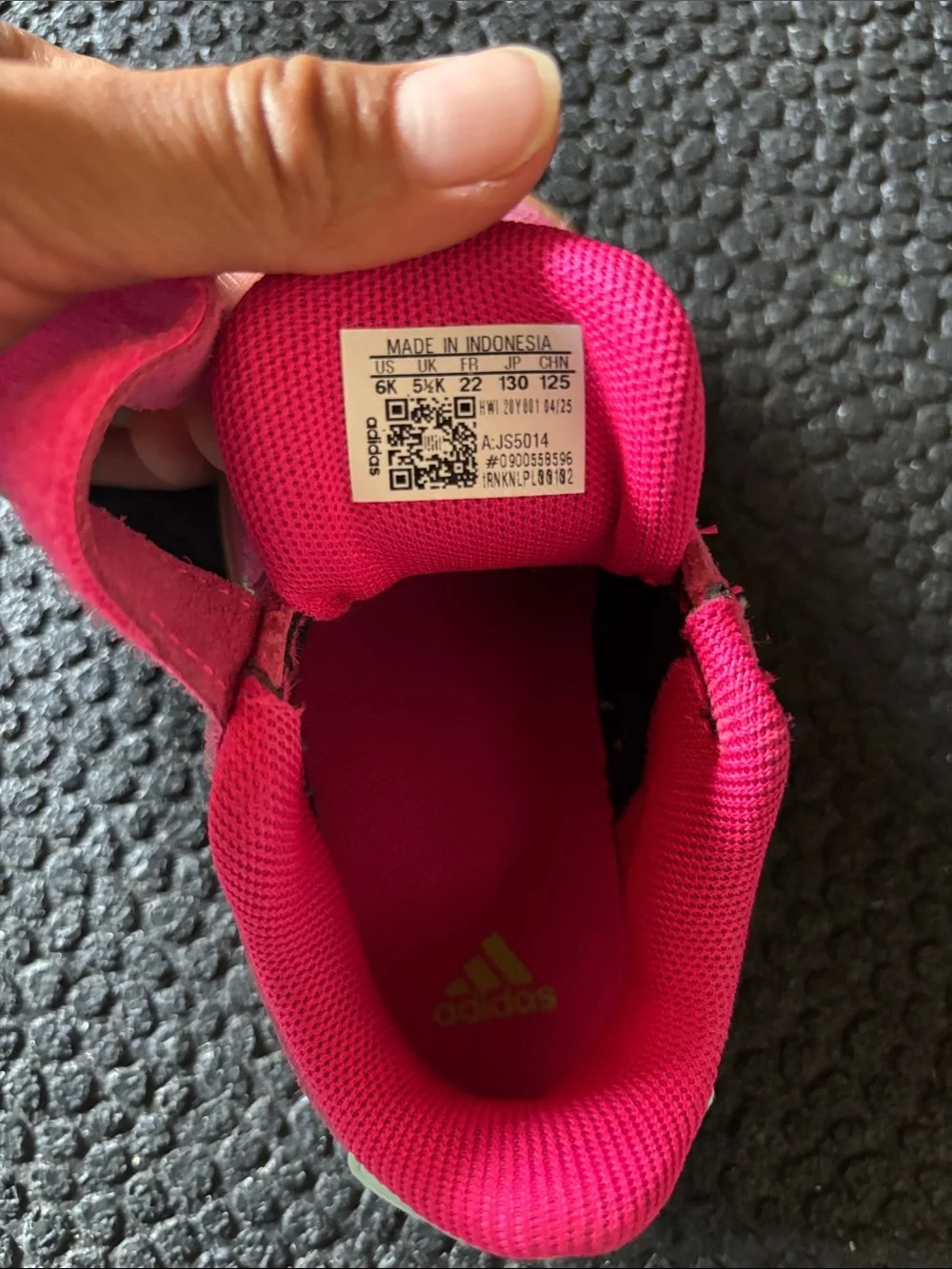 adidas Kids Hot Pink Suede Velcro Sneakers with Gum Sole
